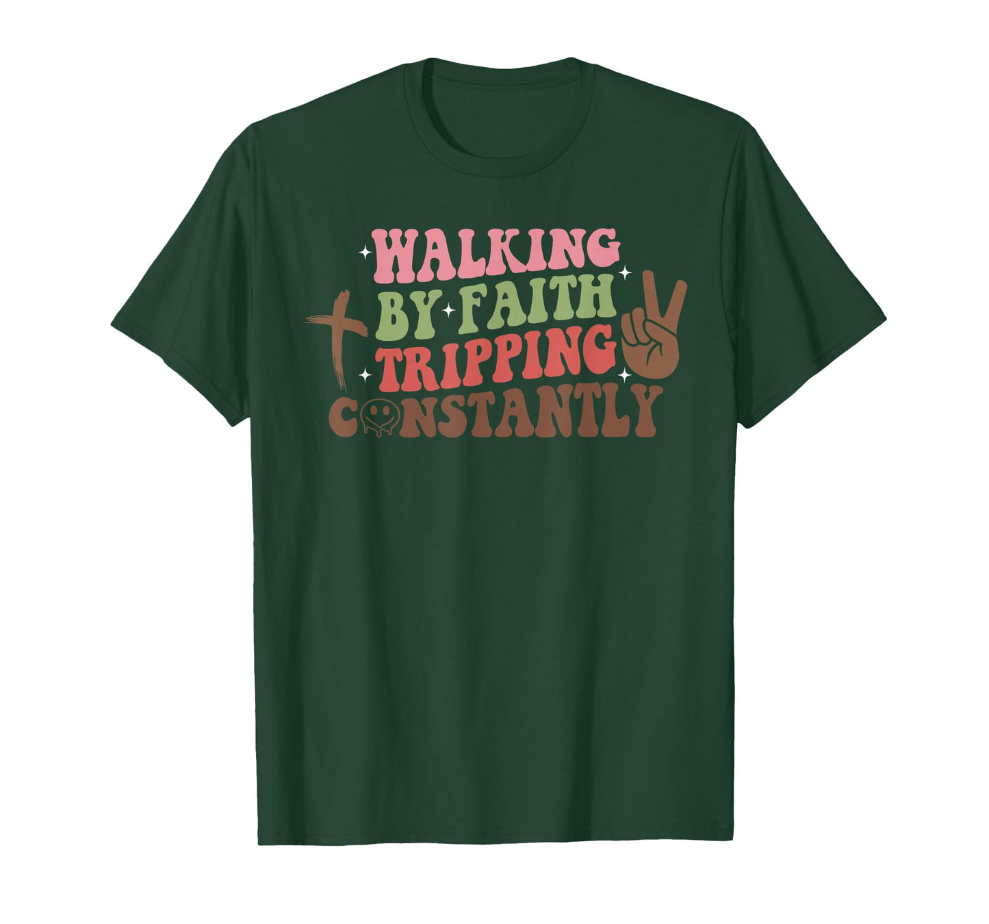 Walking by Faith, Tripping, Empathetic, Religious Belief T-Shirt