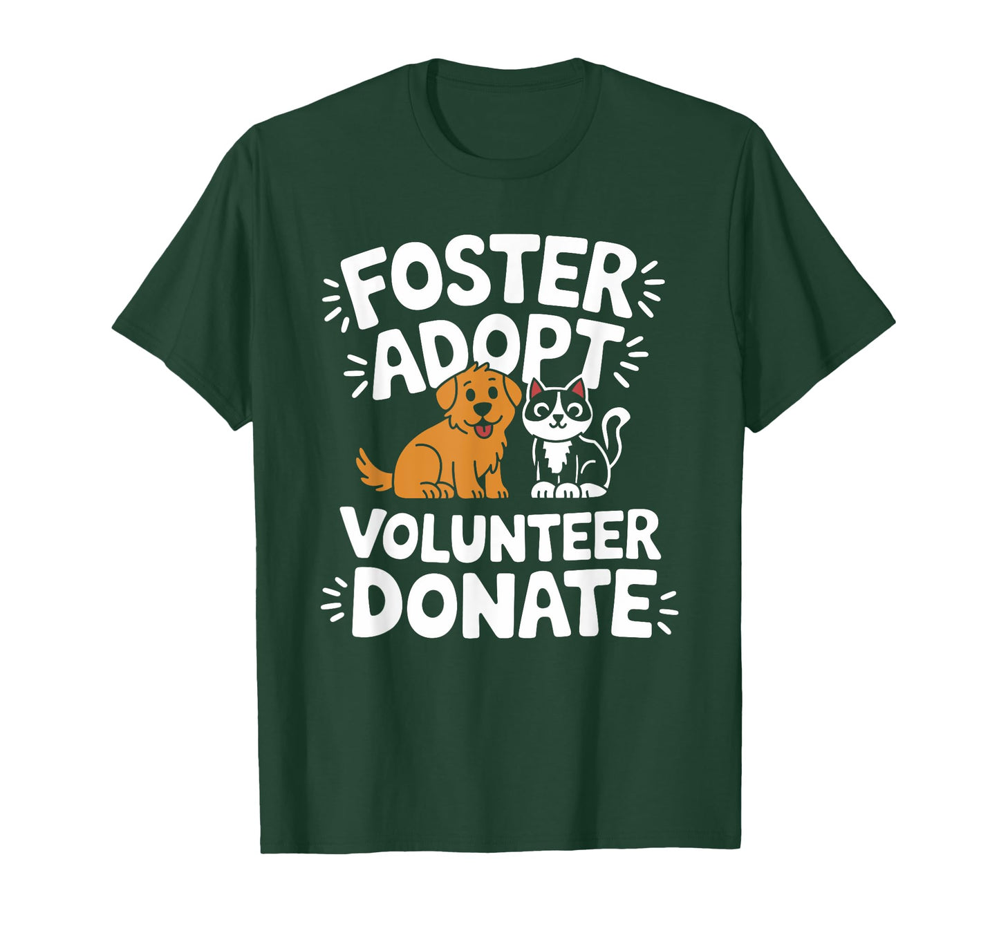 Save Pet Foster Adopt Volunteer Donate, Dog and Cat Rescue T-Shirt for Men Women Girls Kids