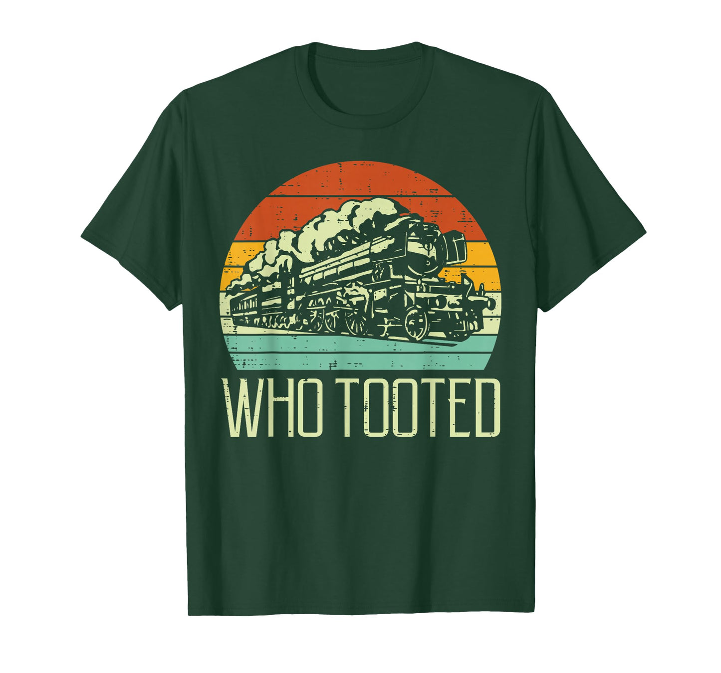 Steam Train Who Tooted Retro Locomotive Men Boys Kid Toddler T-Shirt