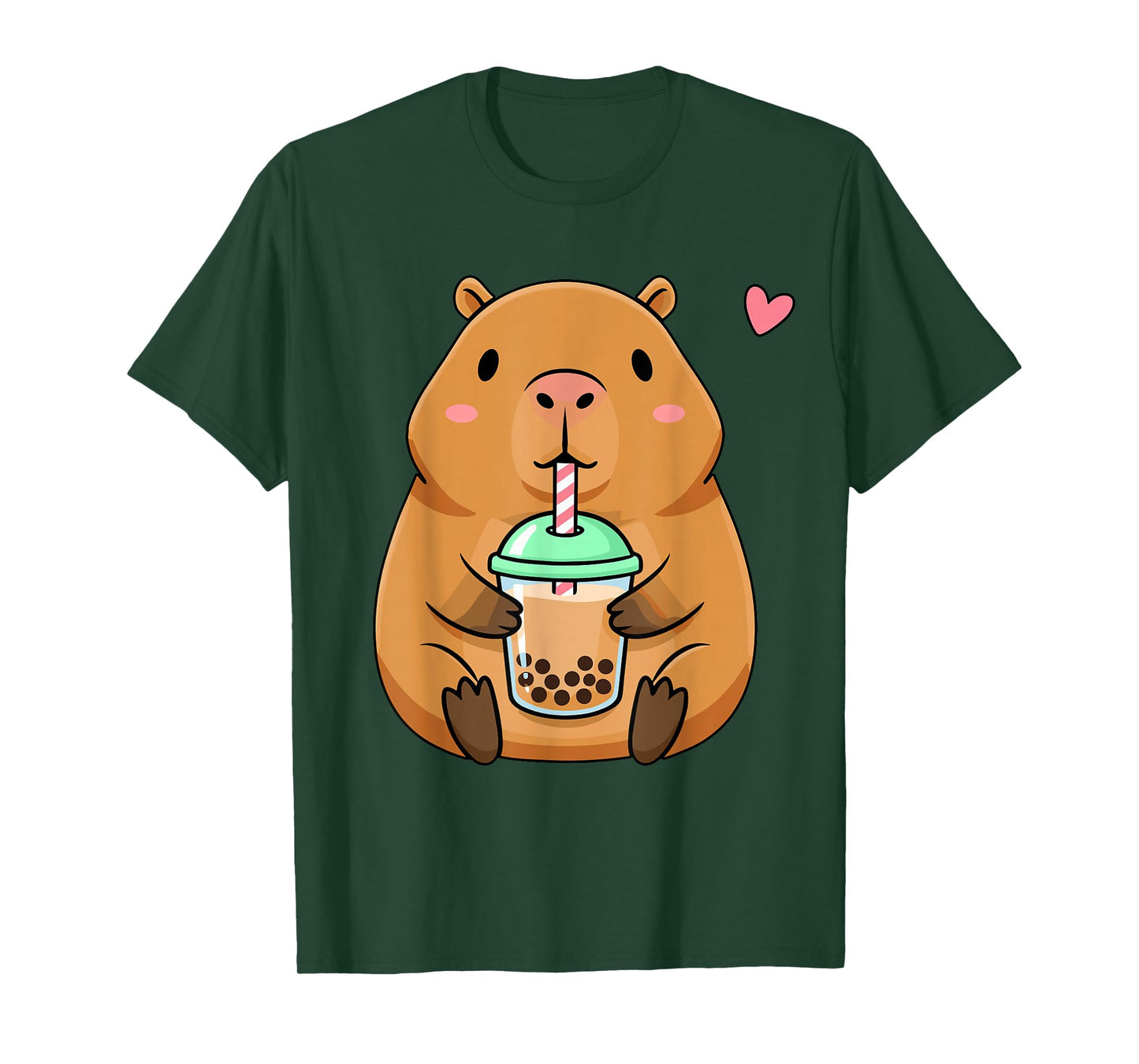 Cute Capybara with Boba Bubble Tea T-Shirt