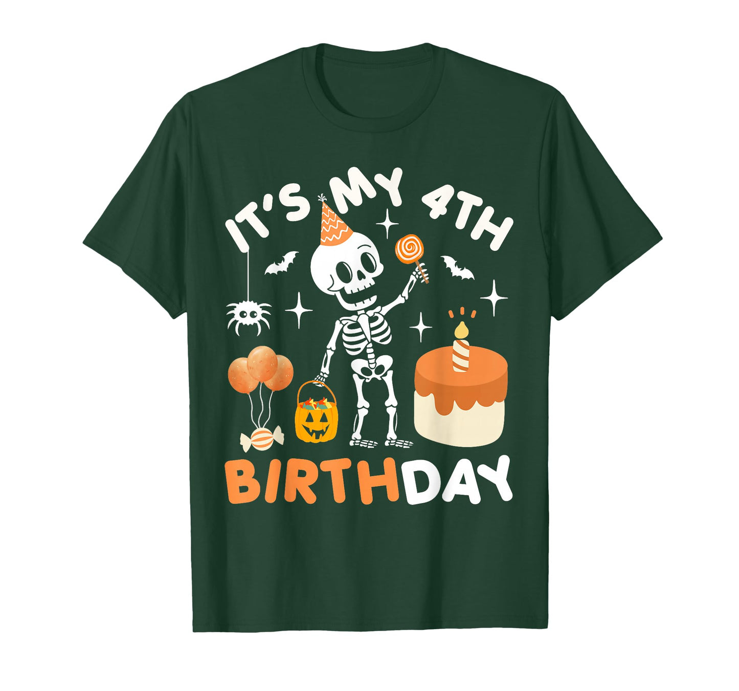 It's My 4th Birthday-Funny Halloween Skeleton 4th Bday Boys T-Shirt