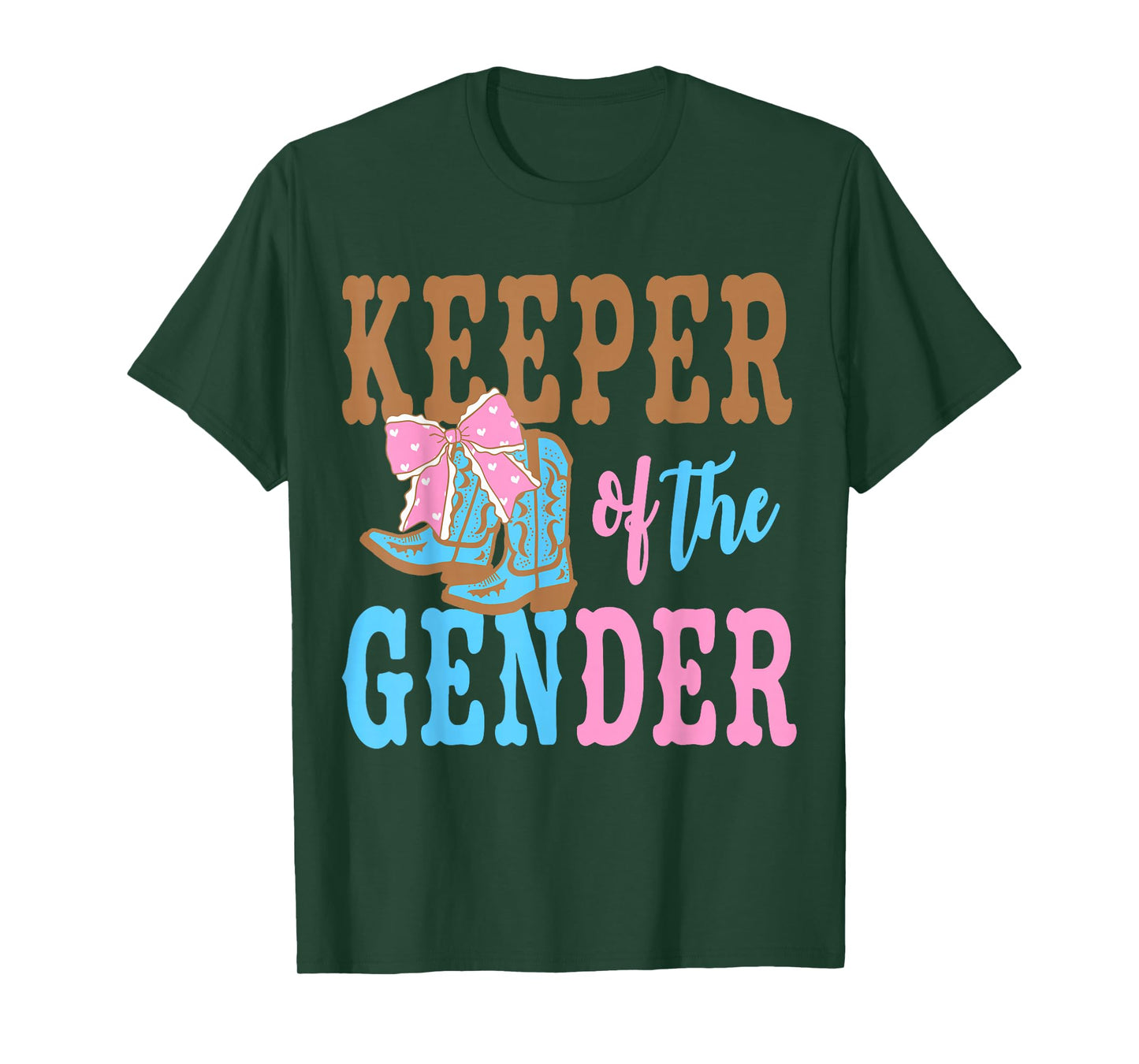 Boots Or Bows Gender Keeper of The Gender Reveal Family T-Shirt