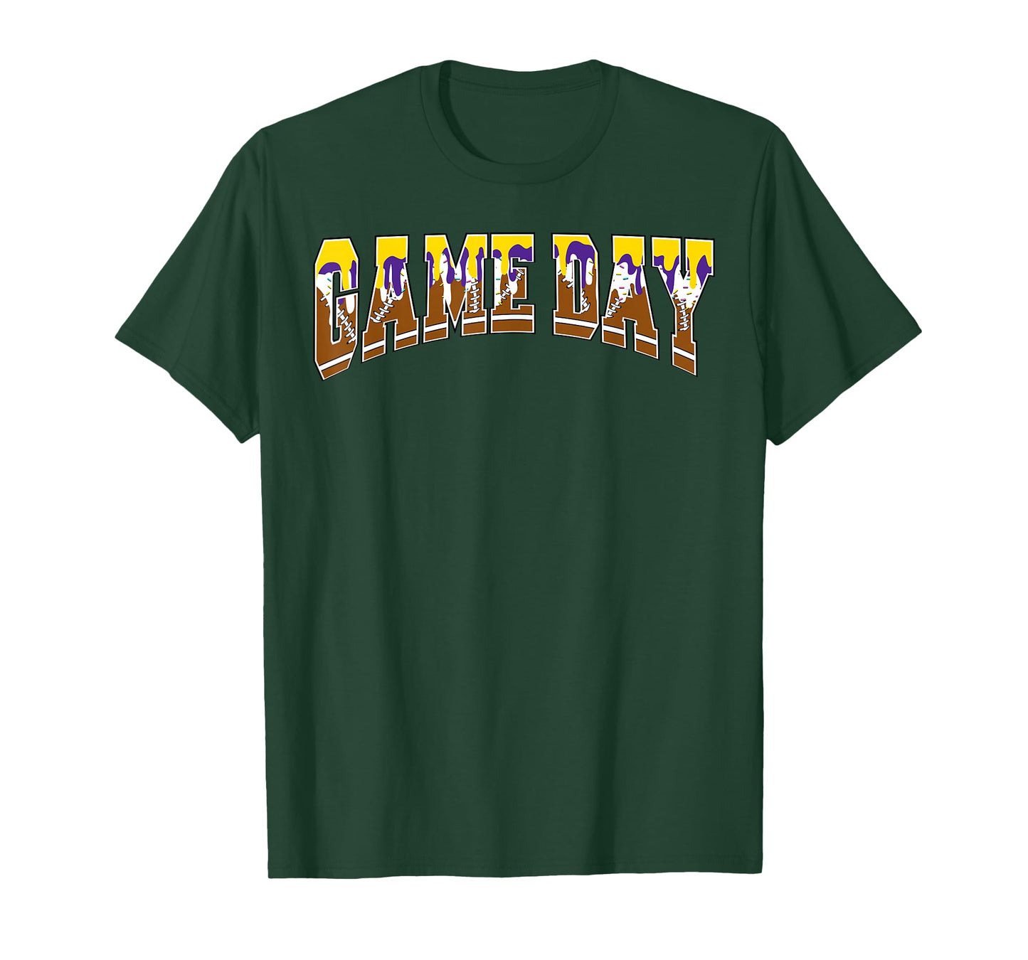 Football Drip Game Day Football Mom Go Cheer Purple & Gold T-Shirt