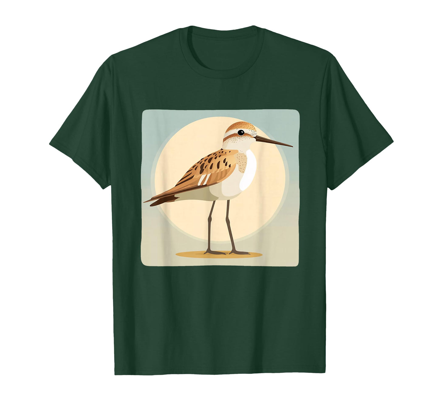 Funny Sandpiper Bird Strolling Along the Shore T-Shirt