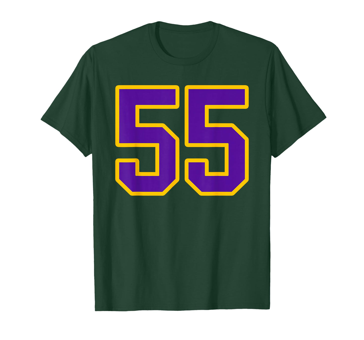 Purple and Gold Number 55 Jersey Player Uniform #55 Fan T-Shirt