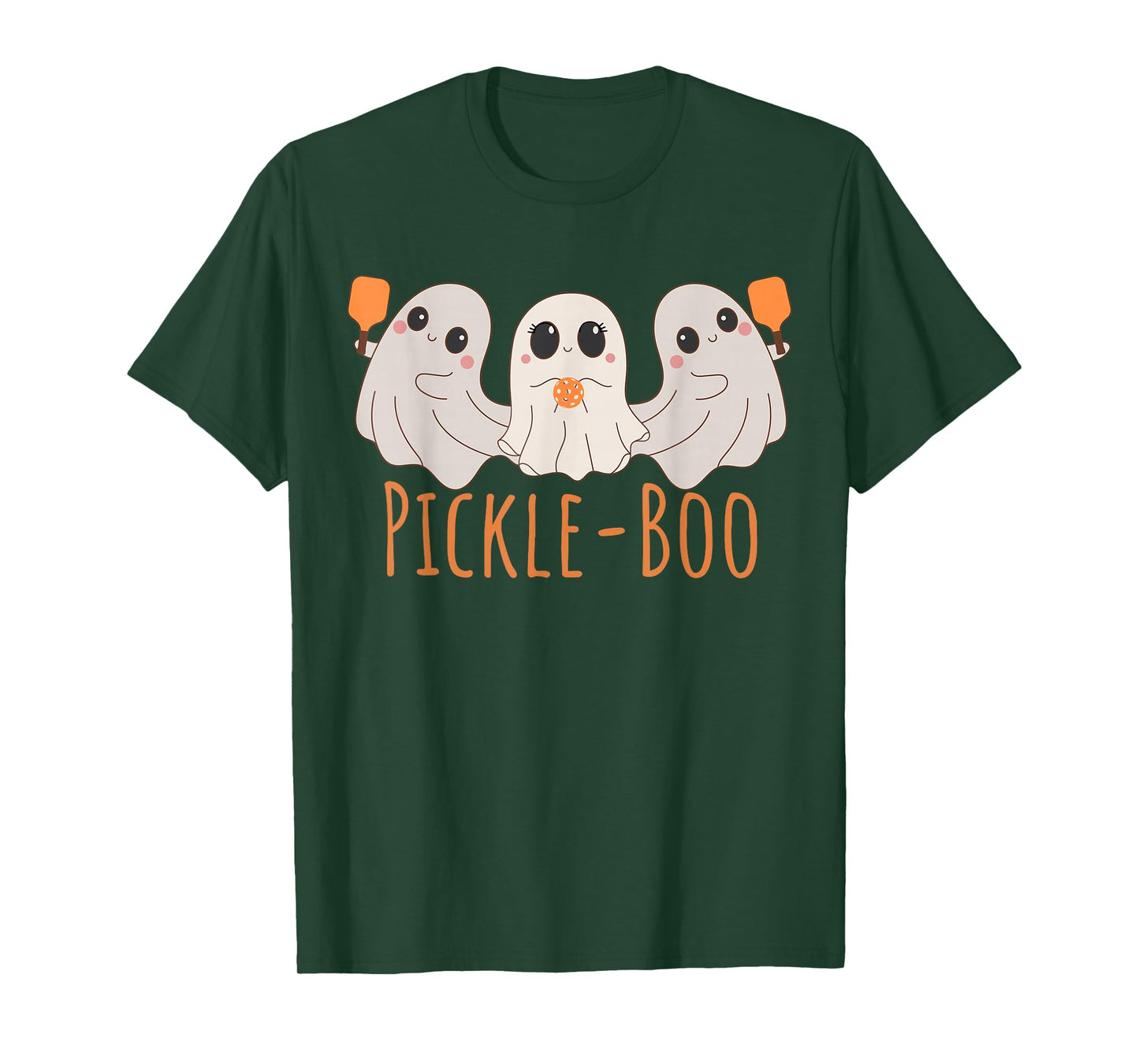 Fun Pickle-boo Ghost Playing Pickleball Halloween Paddleball T-Shirt