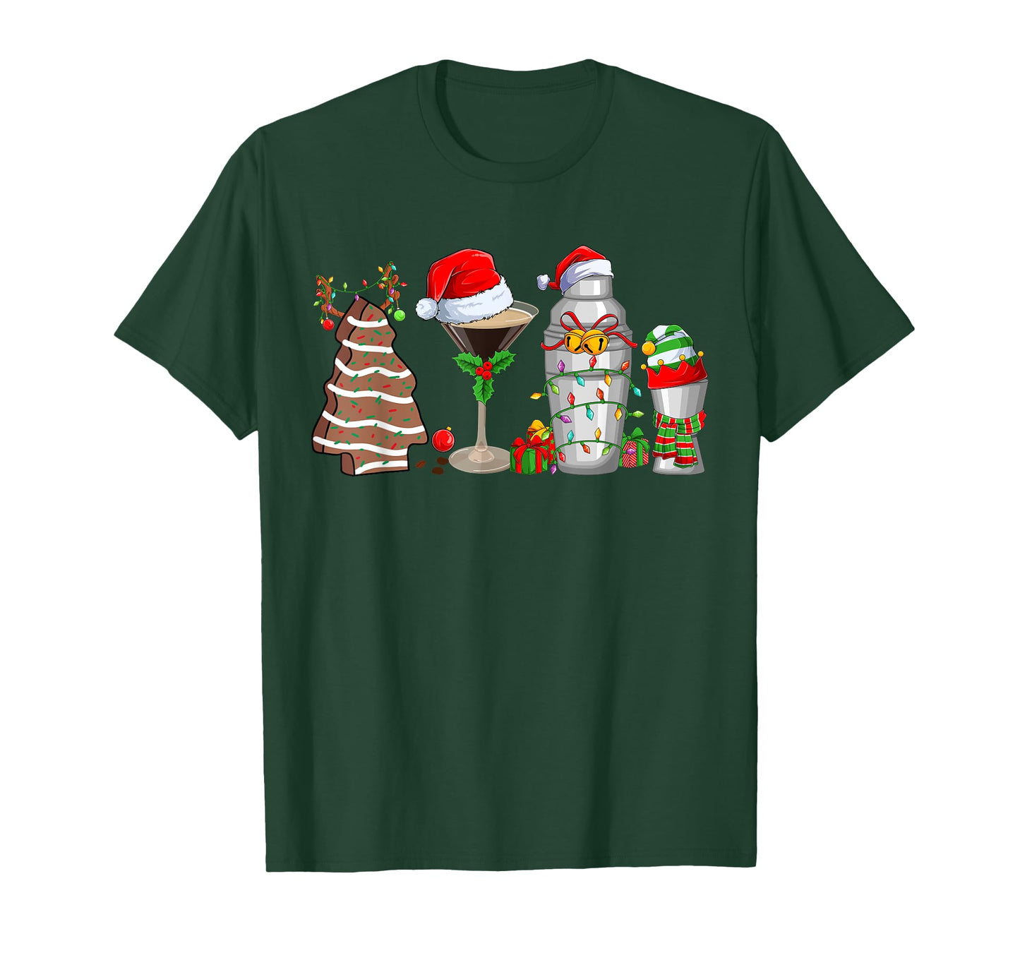 Christmas Cocktail Espresso Martini Drinking Party Bartender T-Shirt