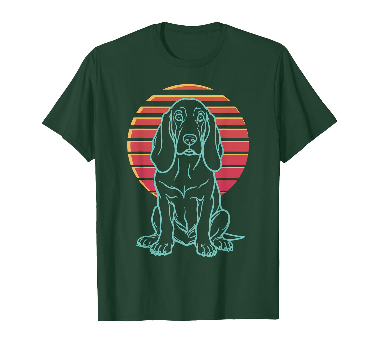 Basset Hound Lover Dog Owner Retro Synthwave 80s T-Shirt