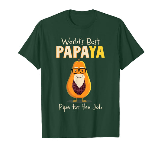 Funny Grandfather World's Best Papa Papaya Pun T-Shirt