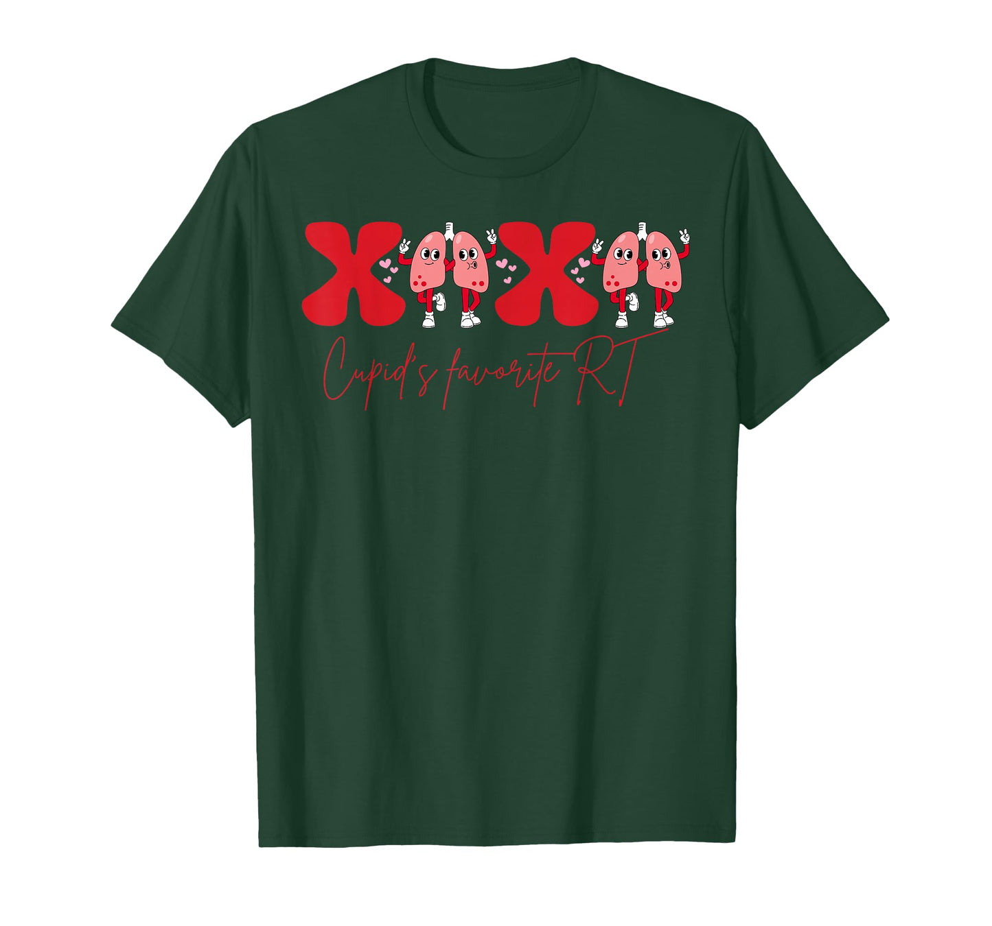 Cupid's Favorite RT Lung Valentines Day Respiratory Therapy T-Shirt