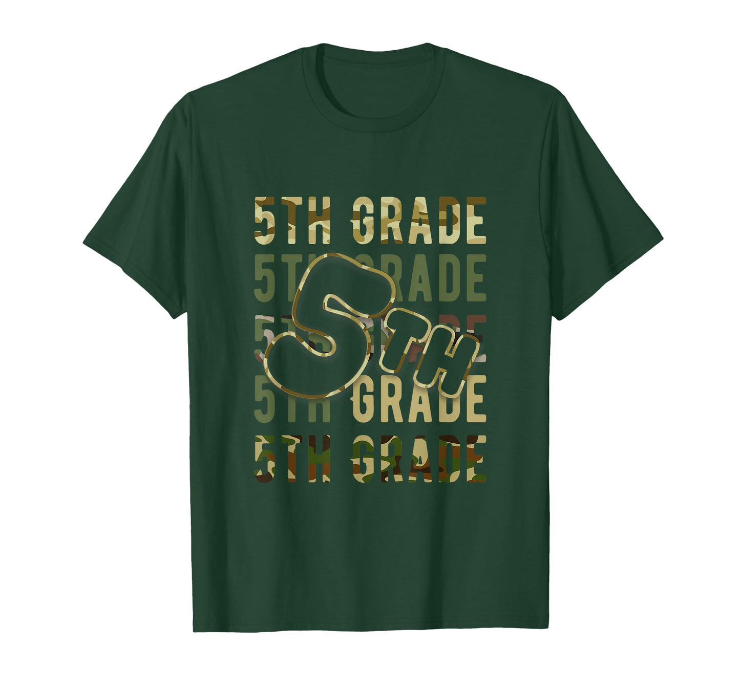 Camo Team 5th Grade Squad Back To School Teacher Kids Boys T-Shirt