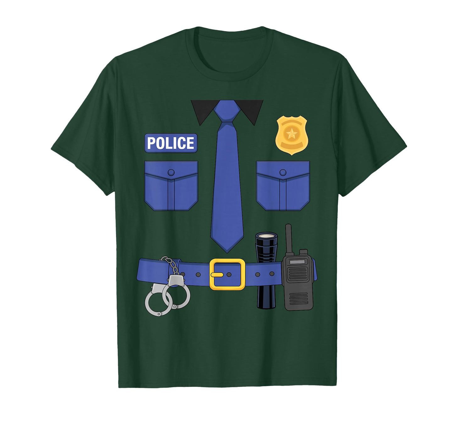 Police Officer Uniform Costume Halloween T-Shirt