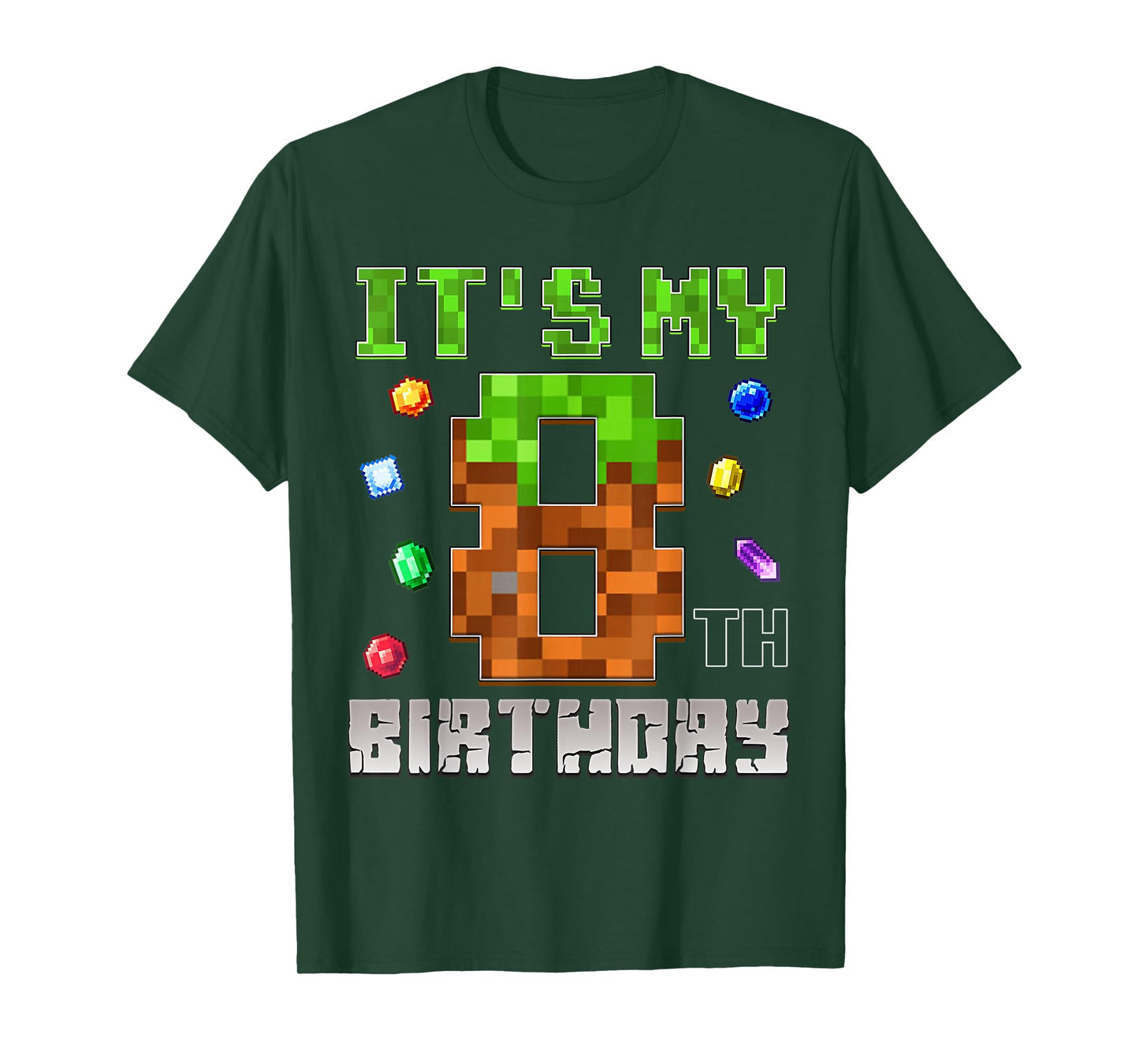 Birthday Boy Shirt It's My 8th Birthday Video Game Pixel T-Shirt