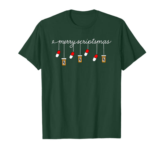 Funny Christmas Pharmacy Phrase Merry Scriptsmas Conference T-Shirt