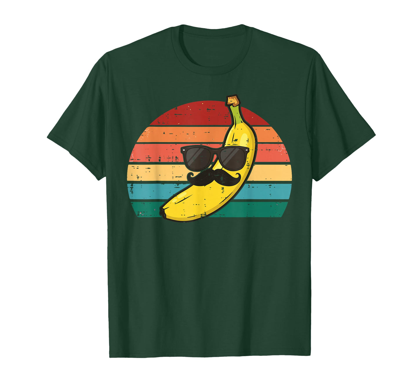 Banana Sunglasses Mustache Retro Fruit Face Men Boys Kids T-Shirt