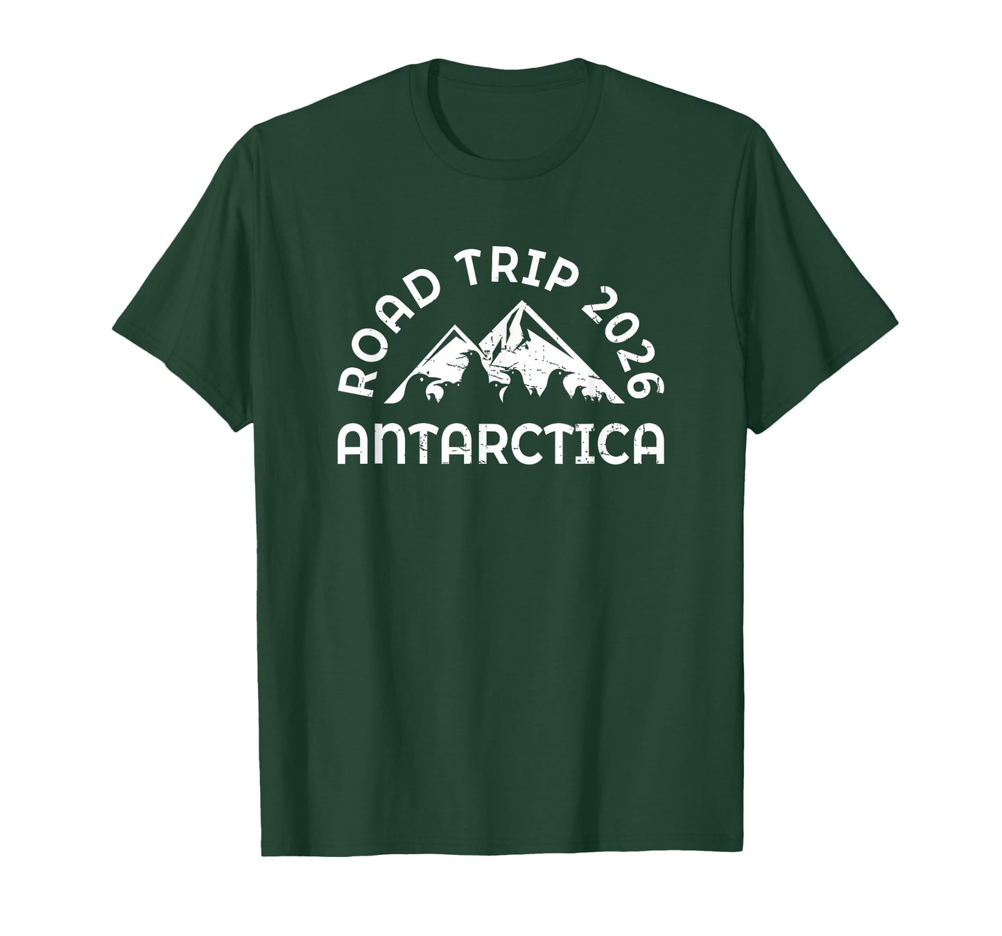 Road Trip 2026 Antarctica - Penguin Mountain Scene T-Shirt