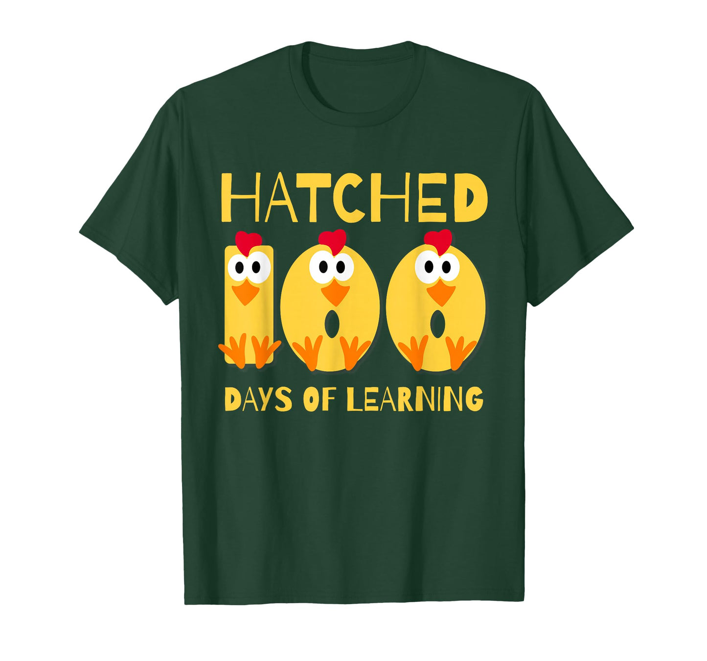 Hatched 100 Days of Learning Cute Chicken 100 Days of School T-Shirt