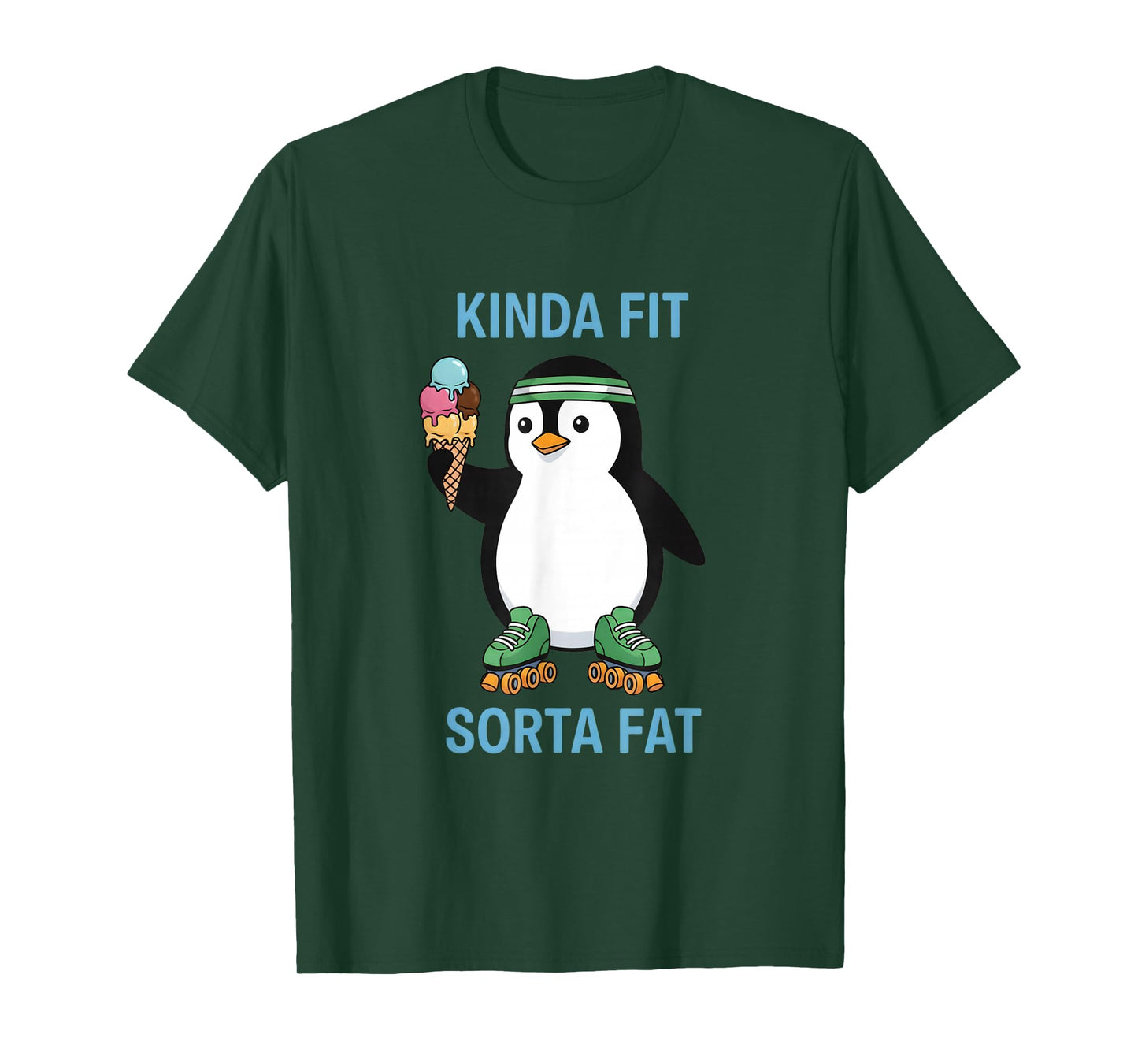 Kinda Fit Sorta Fat Funny Gym Penguin Weightlifting Workout T-Shirt
