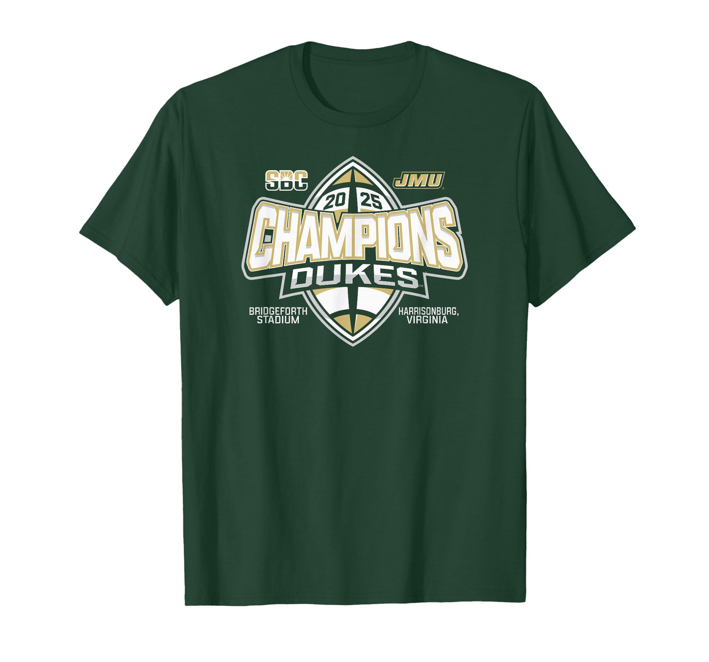 James Madison Dukes Sun Belt Champs 2025 Football T-Shirt