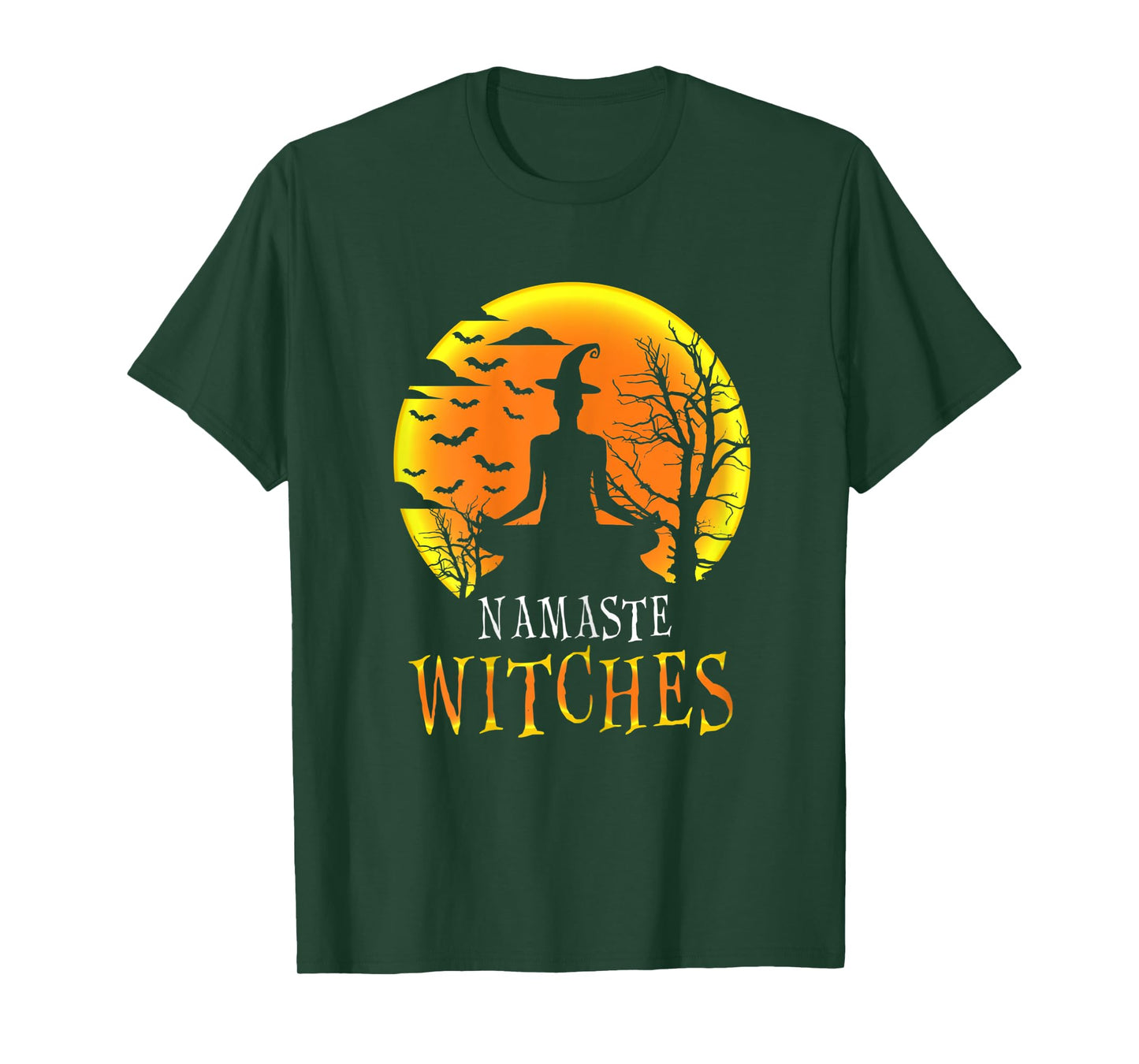 Womens Yoga Funny Namaste Witches Halloween Girls Women Gift T-Shirt