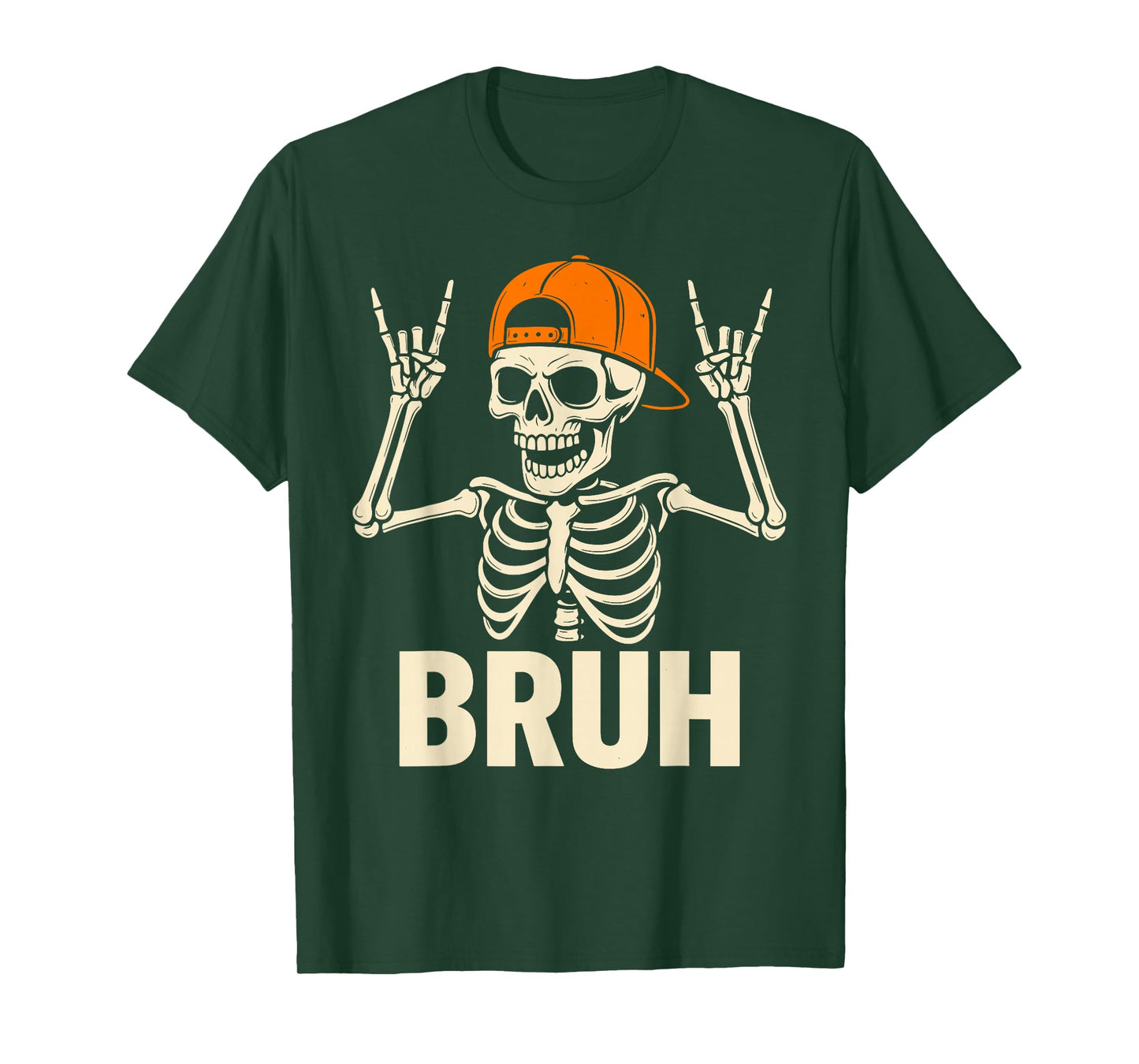 Cool Bruh Skeleton Rock On Halloween Men Boys Kids T-Shirt
