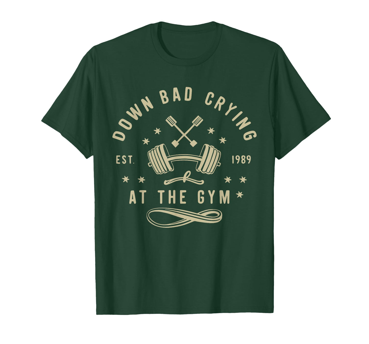 Down Bad Crying At The Gym, Funny Workout Gym Weightlifting T-Shirt