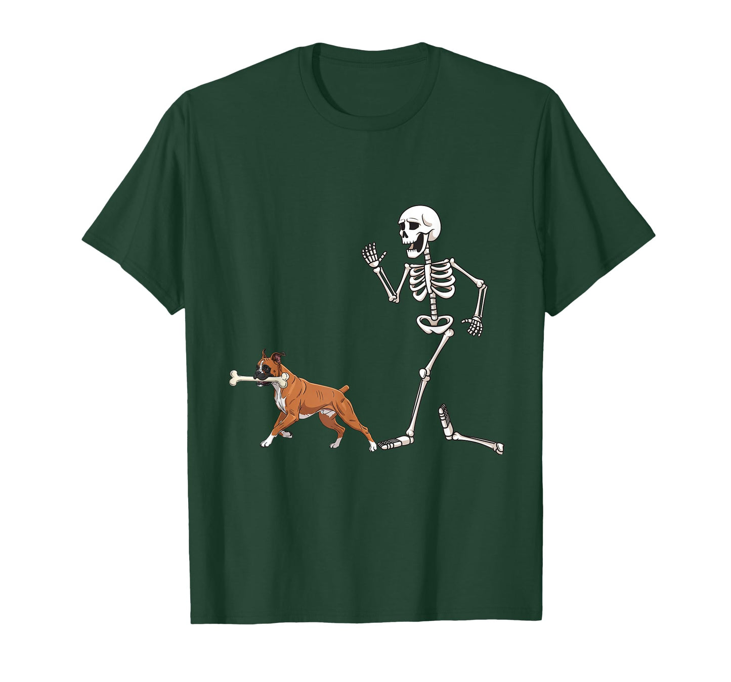 Funny Halloween Boxer and Skeleton T-Shirt