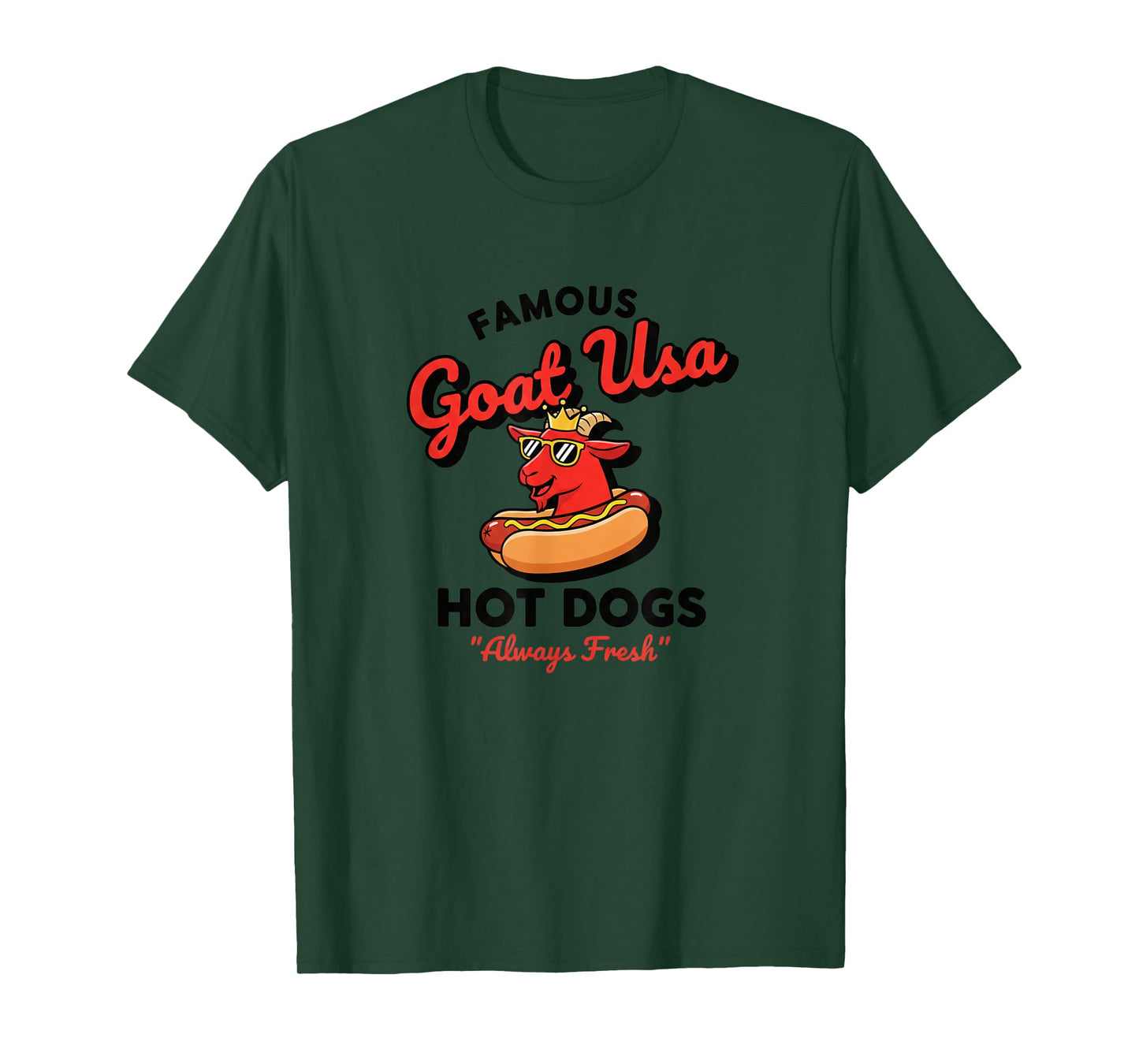 USA Famous Goat USA Hot Dogs, Funny American BBQ & 4th of T-Shirt