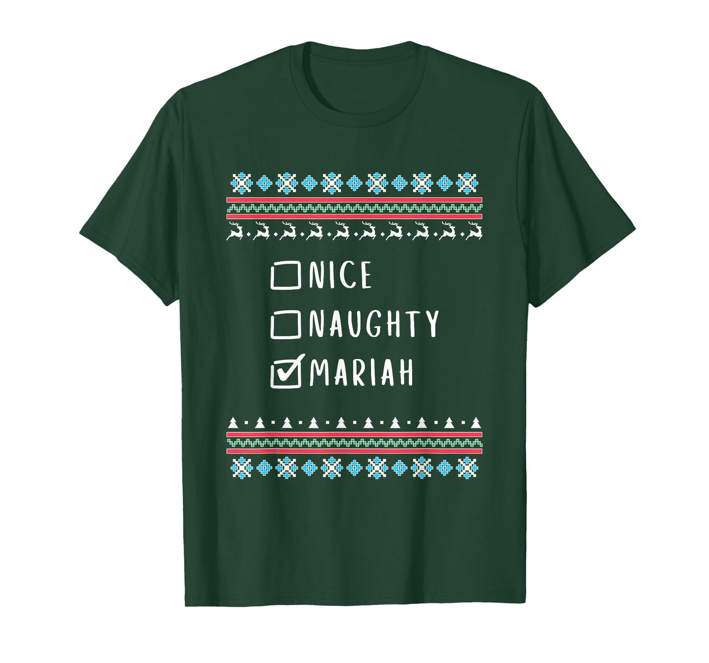 Nice, Naughty, Mariah, Ugly Sweater Style T-Shirt