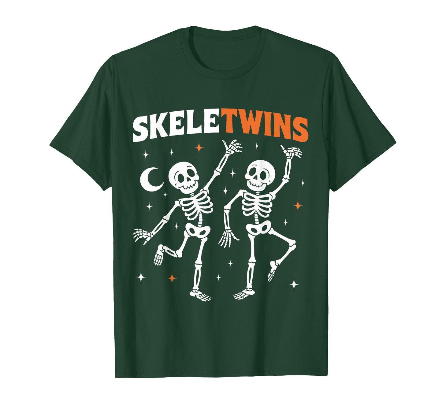 Twins Halloween Matching Funny Skeletwins Dancing Skeletons T-Shirt