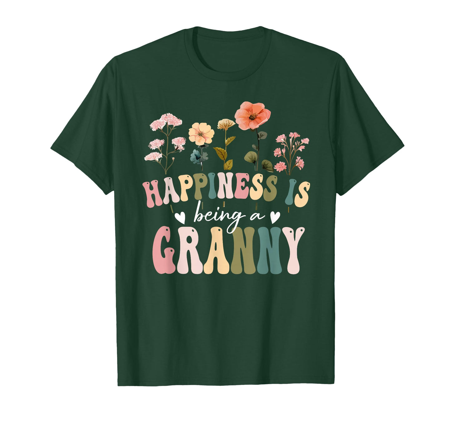 Happiness is Being a Granny Floral Granny Mother's Day T-Shirt
