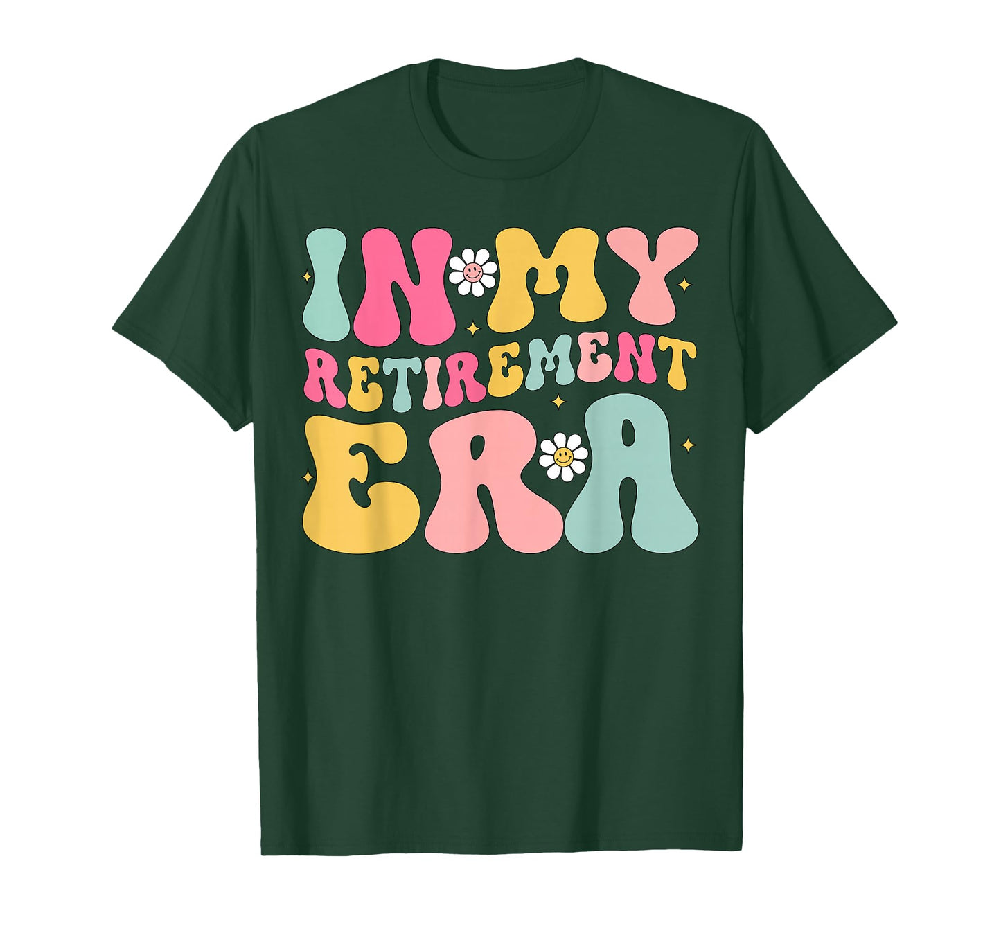 Retro Groovy In My Retirement Era Funny Retired 2025 Womens T-Shirt