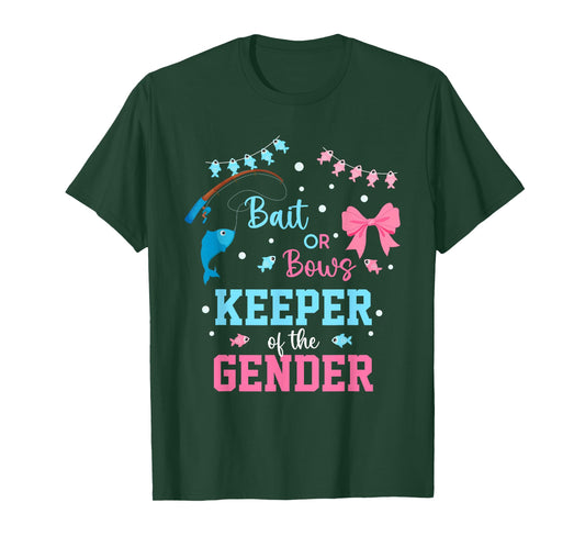 Baits or Bows Keeper of The Gender Reveal Fishing Crew T-Shirt