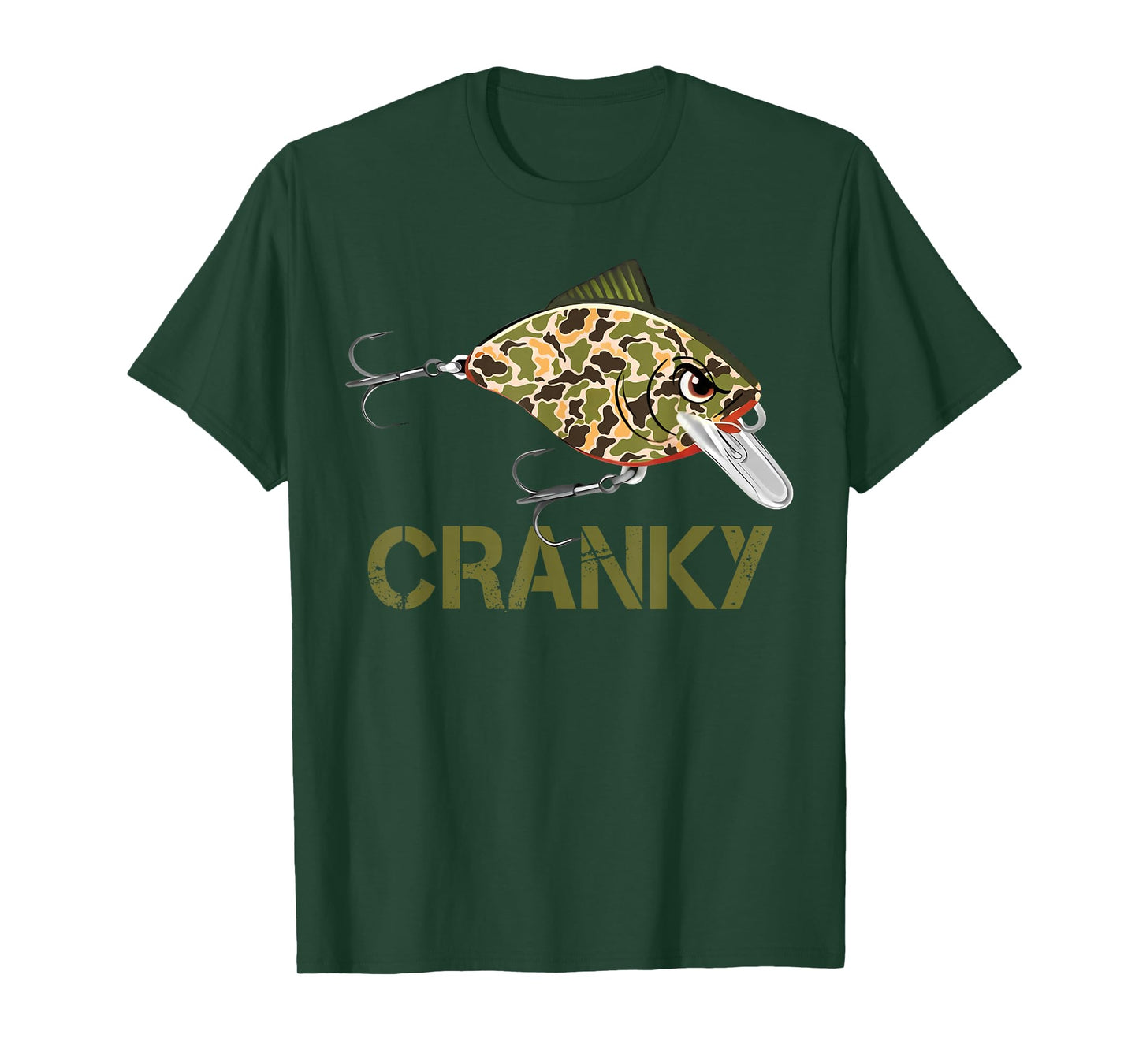 Cranky Camo Crankbait Fish Lure Angler Funny Father's Day T-Shirt
