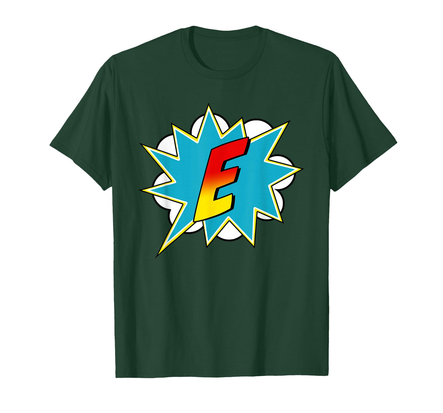 Letter E Superhero Name Comic Letter Retro Costume T-Shirt