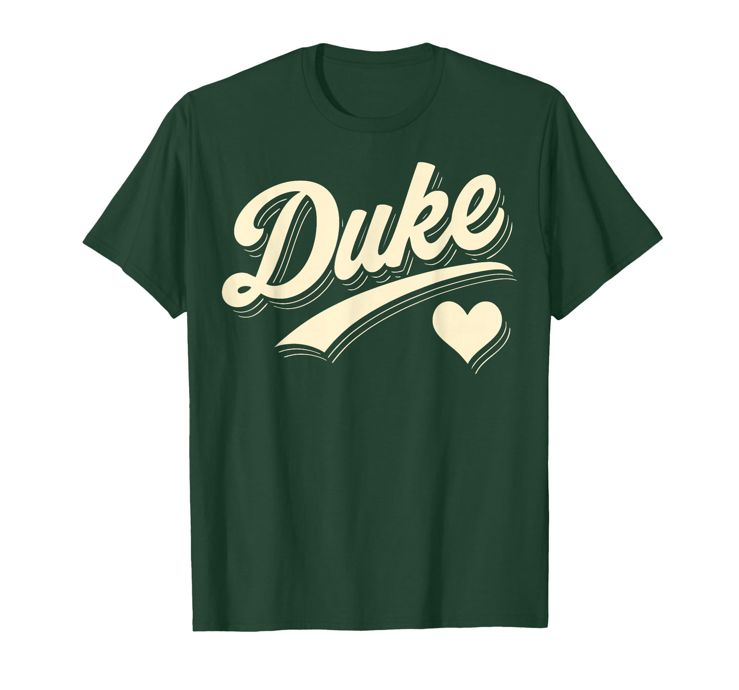 Duke Retro Script Heart Gift for Men Women Kid Boy Girl T-Shirt