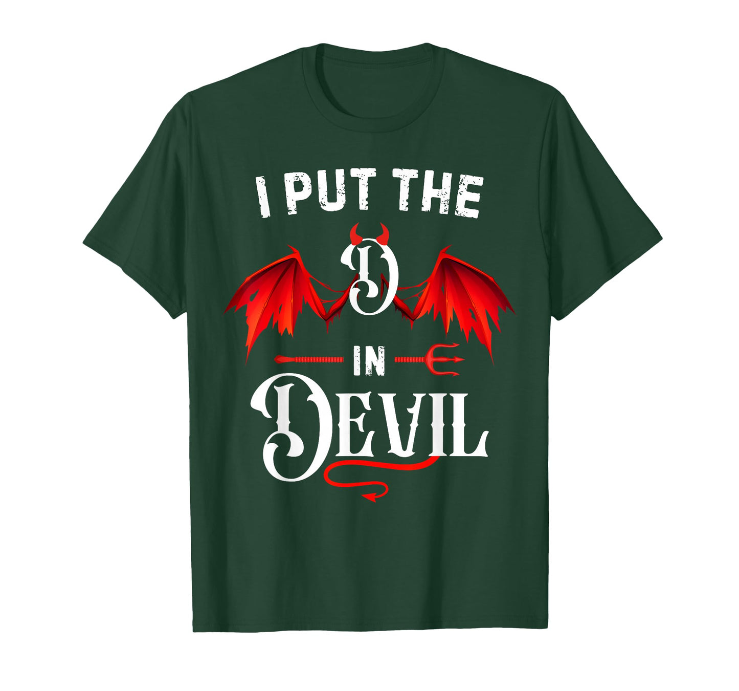 I Put D in Devil Matching Couple Vintage Halloween Costume T-Shirt
