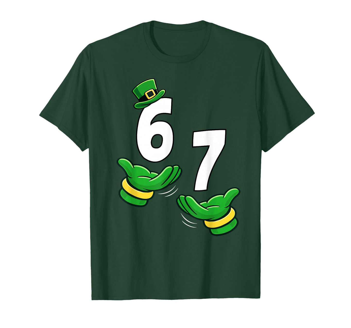 Six Seven 67 St Patricks Day 6 7 Shamrock Boys Kids 6-7 Meme T-Shirt