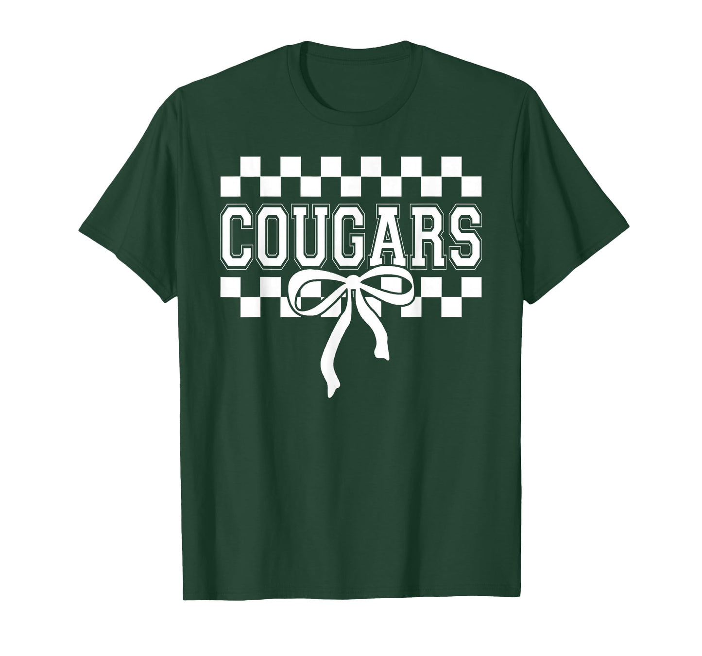 Checkered Cougars School Spirit, Fan Team Spirit Day T-Shirt