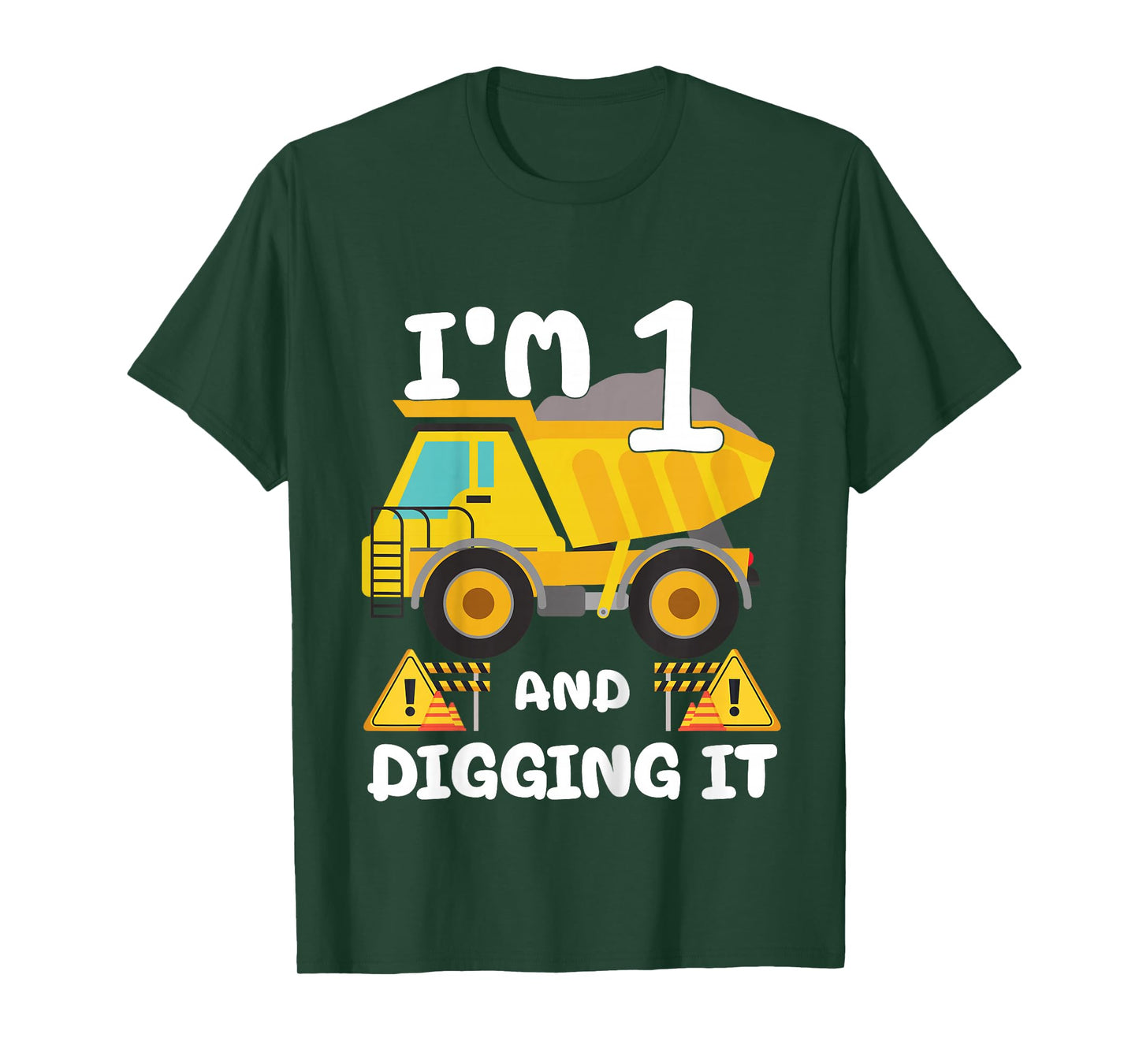 Kids 1st Birthday Construction Birthday Boy 1 Dump Truck BDay T-Shirt