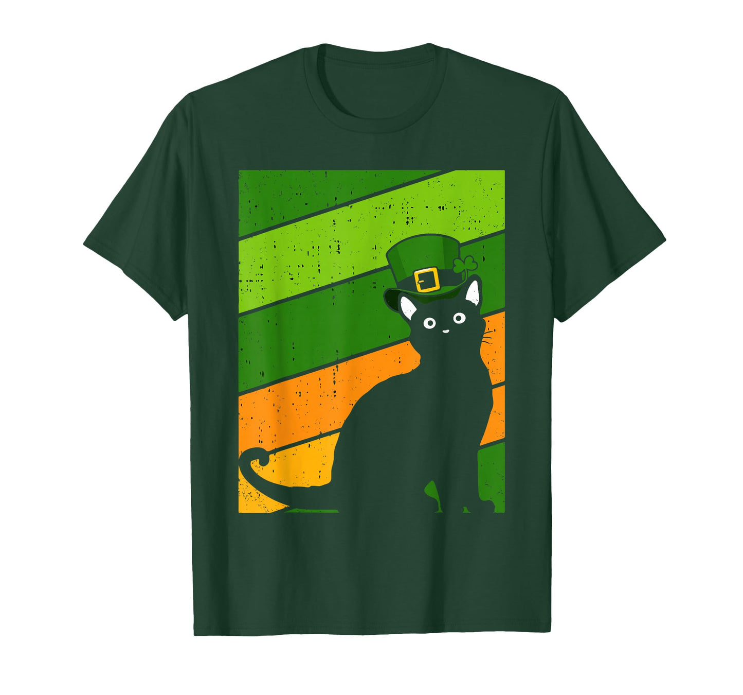 St Patricks Day Black Cat Irish Pride Kitten Lover T-Shirt
