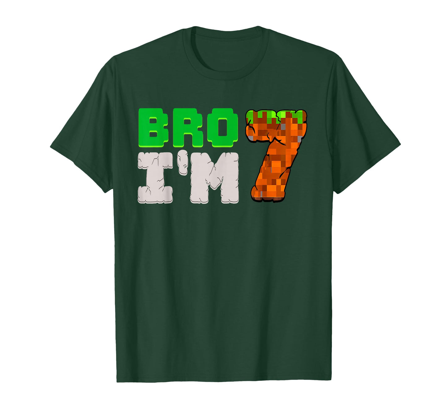 Birthday Boy 7th Birthday I'm 7 Year Old Gamer Pixel Number T-Shirt