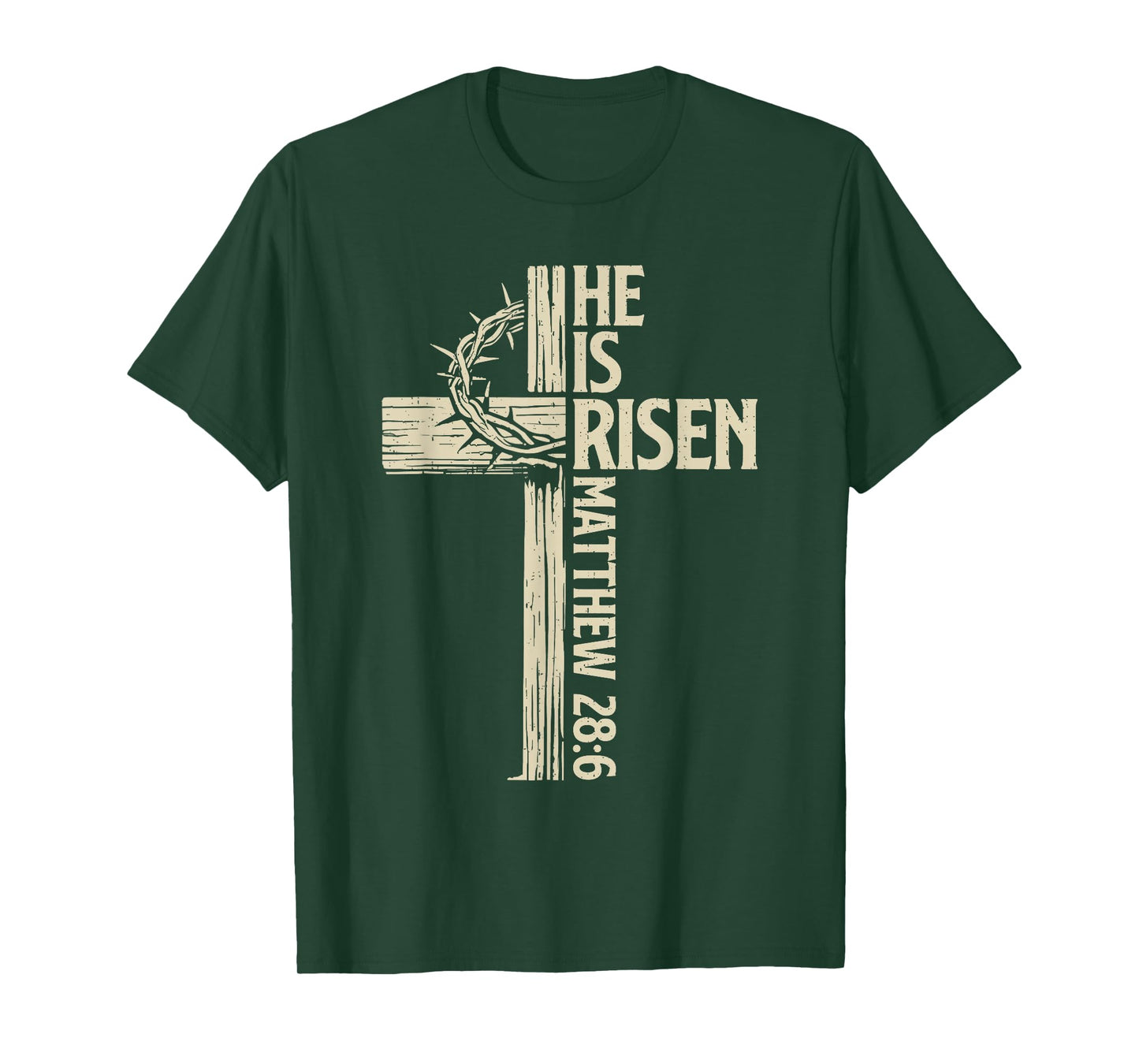 Easter Cross He is Risen Jesus Christian Religious Men Women T-Shirt