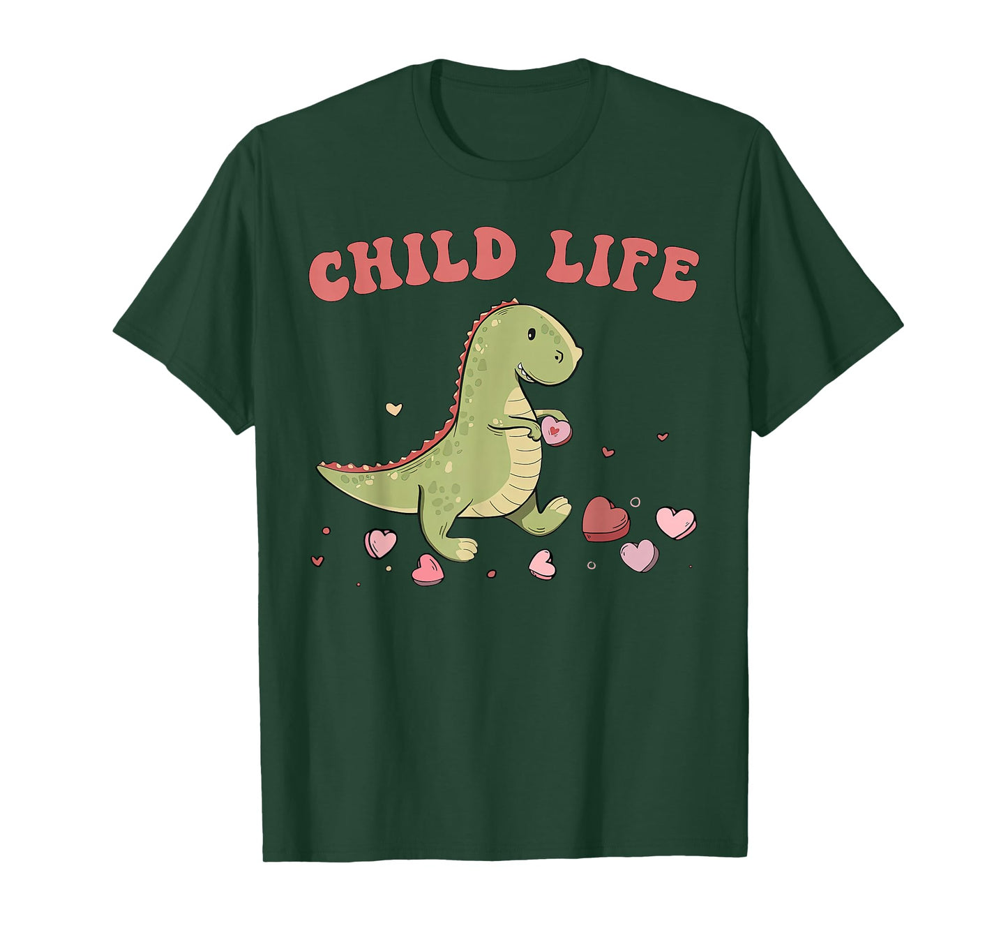 Child Life Specialist Dinosaur Heart Valentines Day CLS CCLS T-Shirt