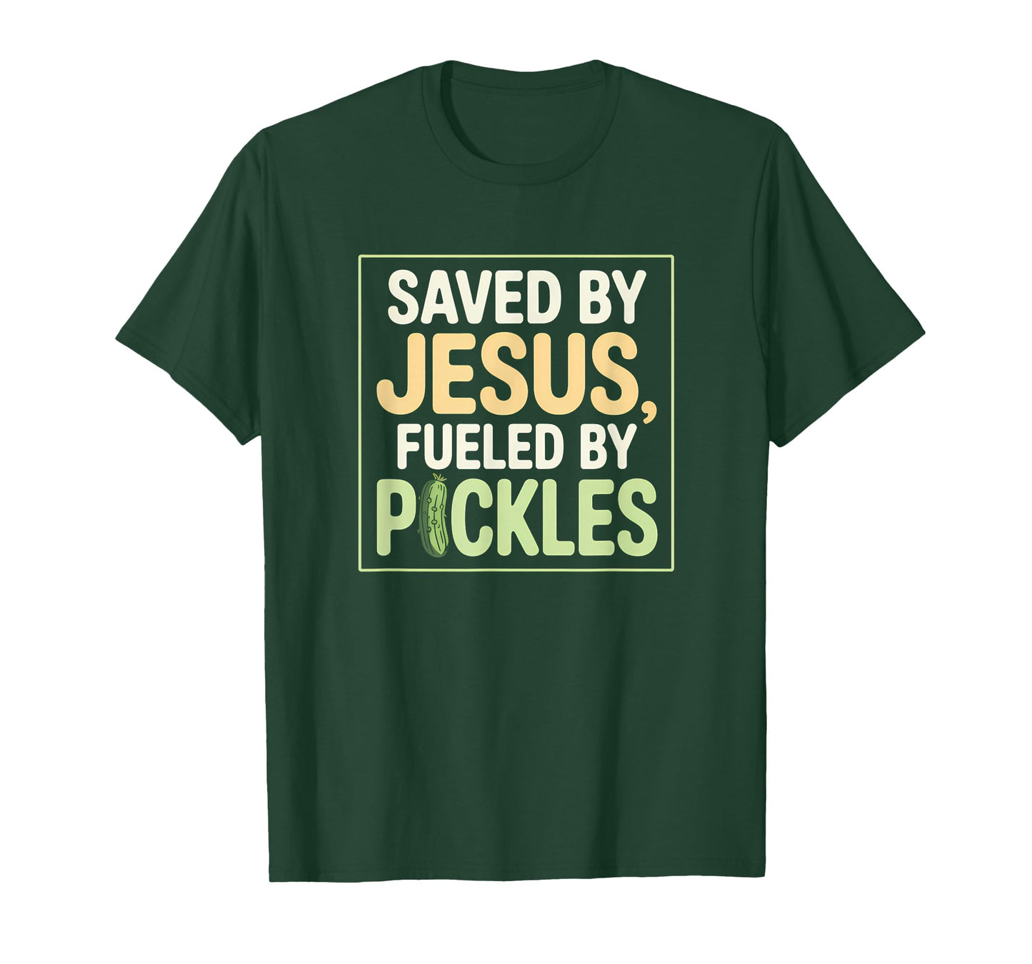 Pickles and Jesus Religious Salty and Saved Vibes Cucumber T-Shirt