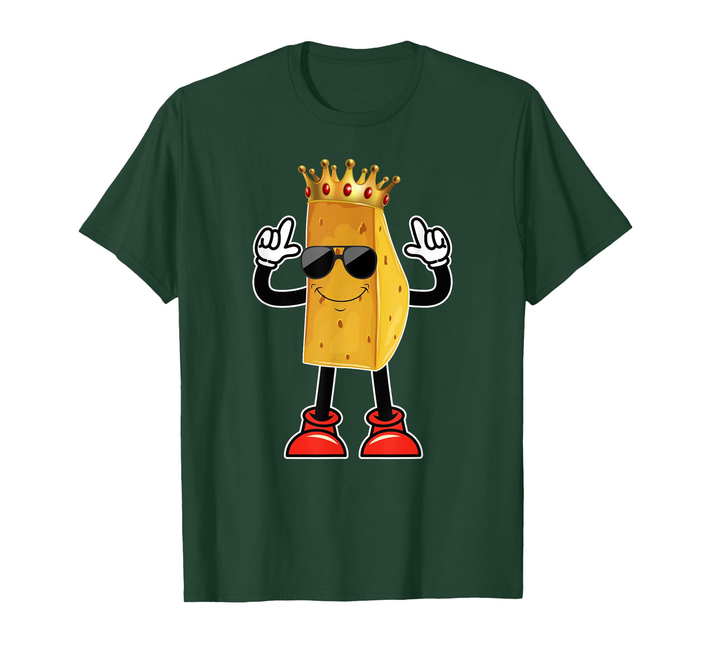 Cheese Tee For Cheese Lover Cheese in Sunglasses Crown T-Shirt
