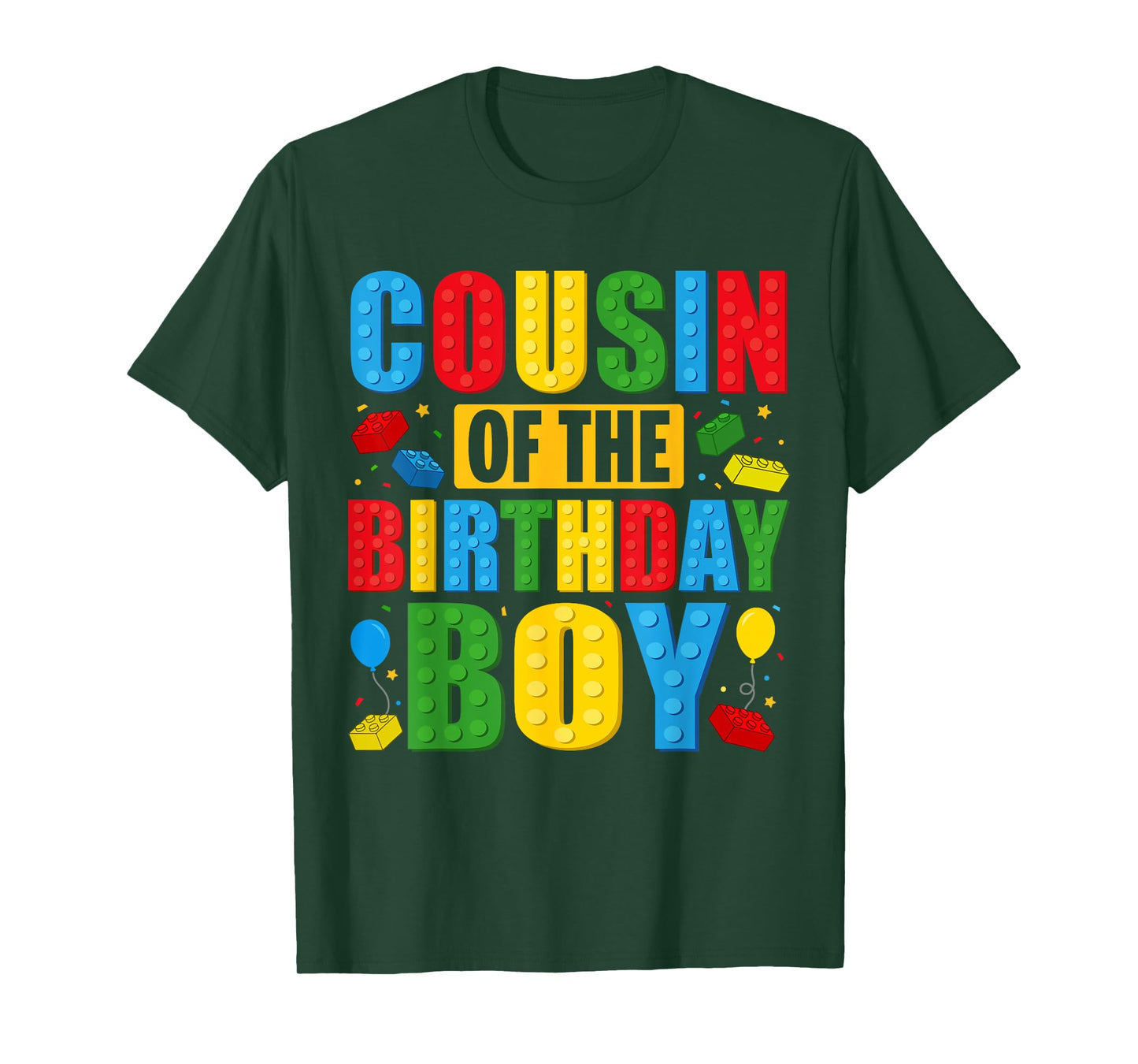 Cousin Of The Birthday Boy Building Blocks Birthday Party T-Shirt