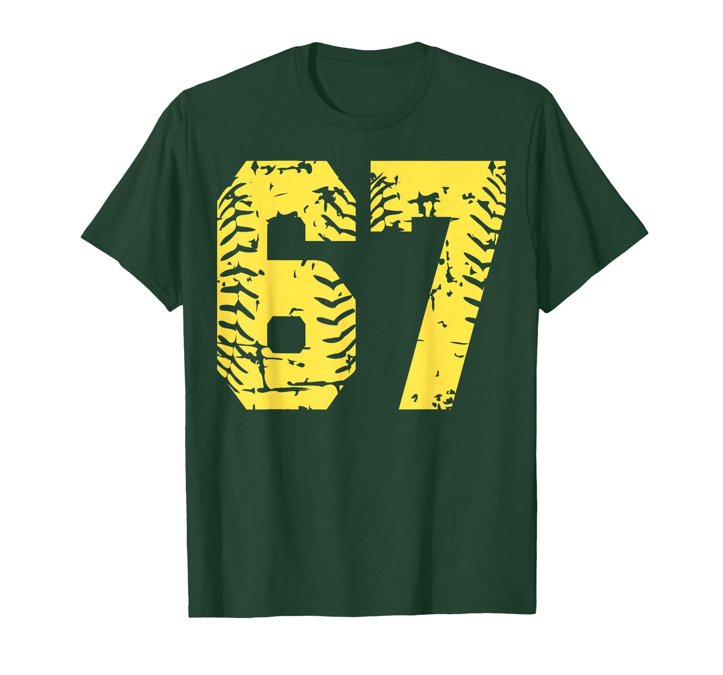 Number 67 Yellow Group Matching Halloween Birthday Funny T-Shirt