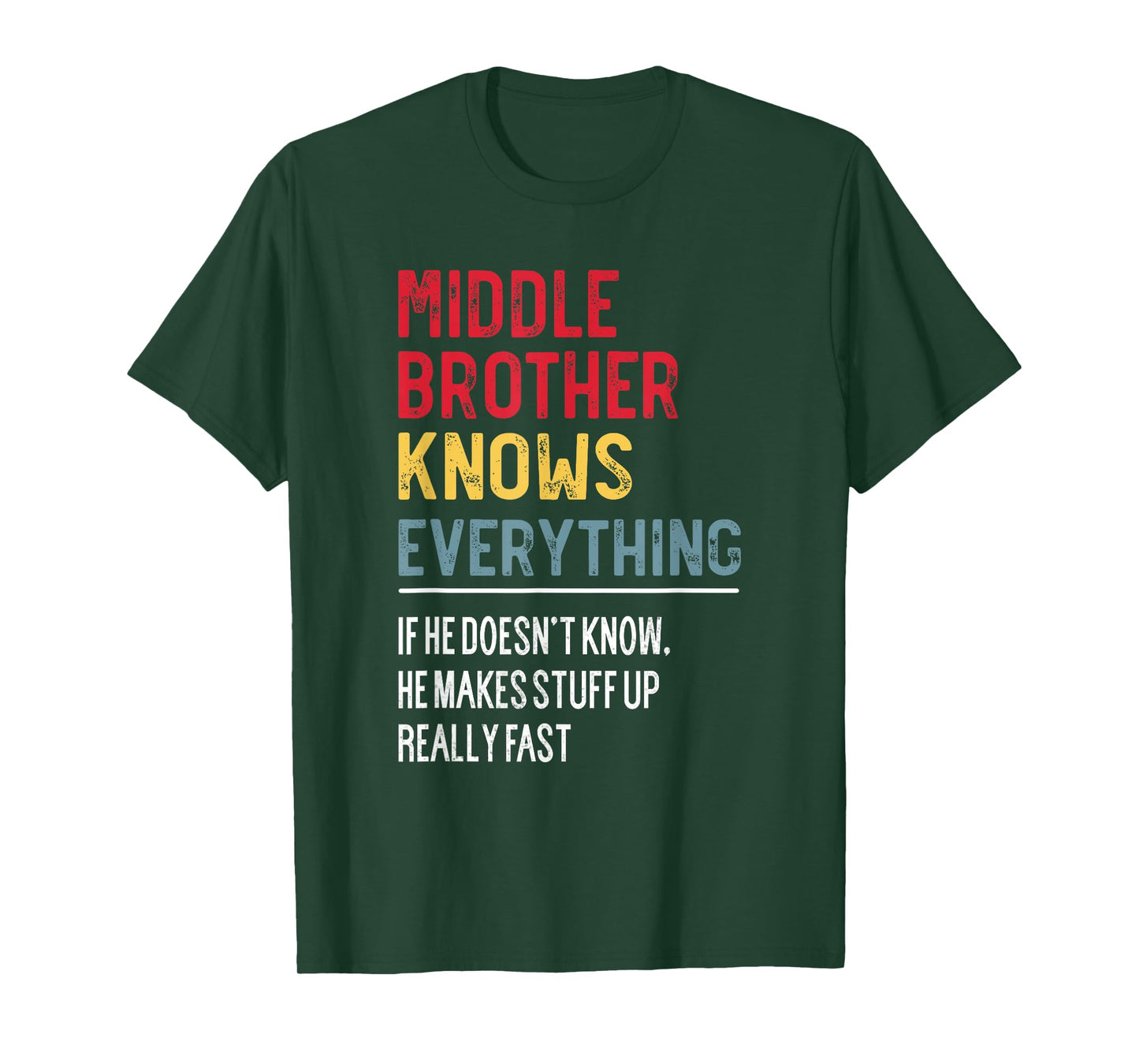 Funny Middle Brother Knows Everything Father's Day T-Shirt