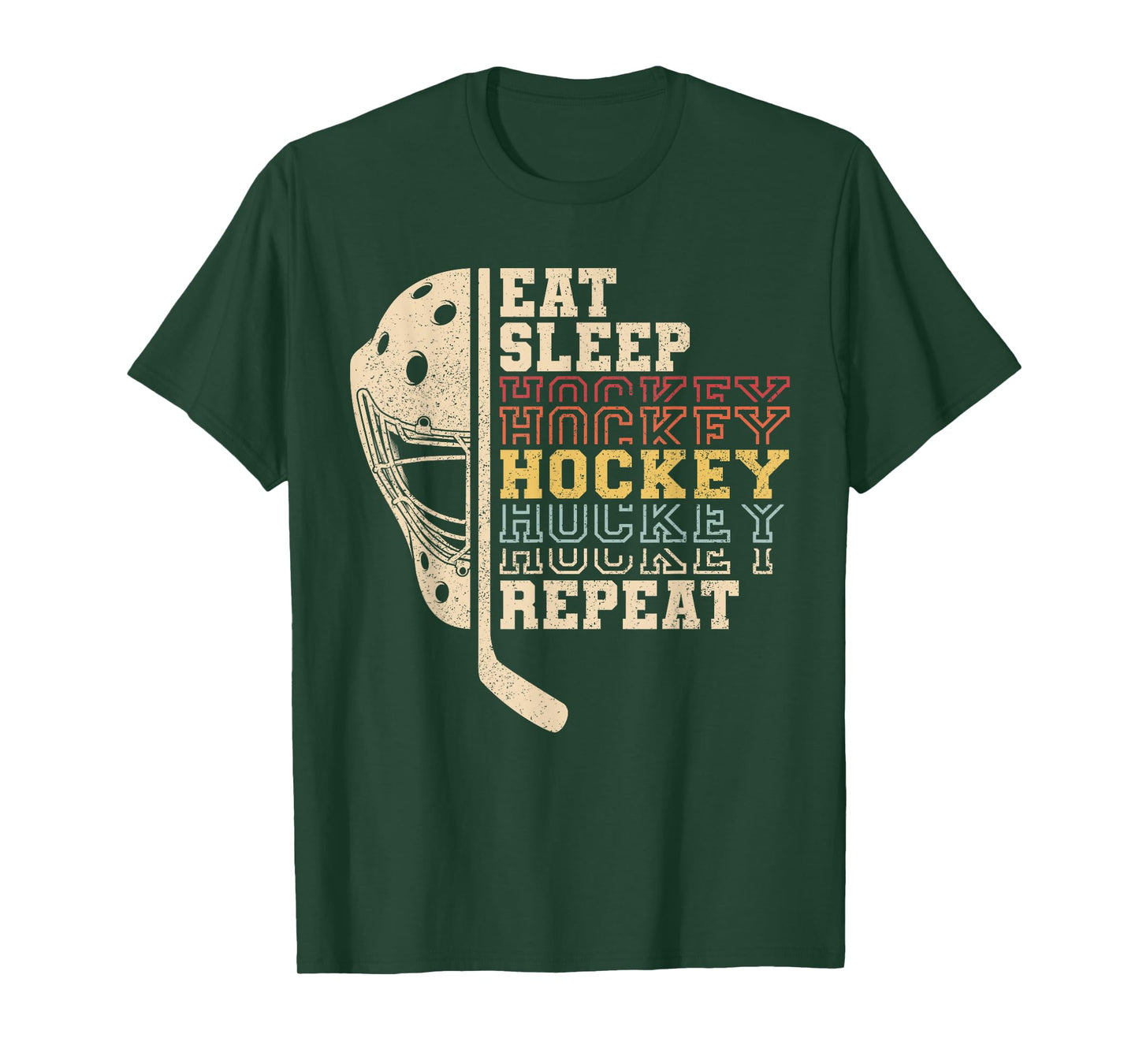 Eat Sleep Hockey Repeat Men Boys Kid Funny Ice Hockey Player T-Shirt